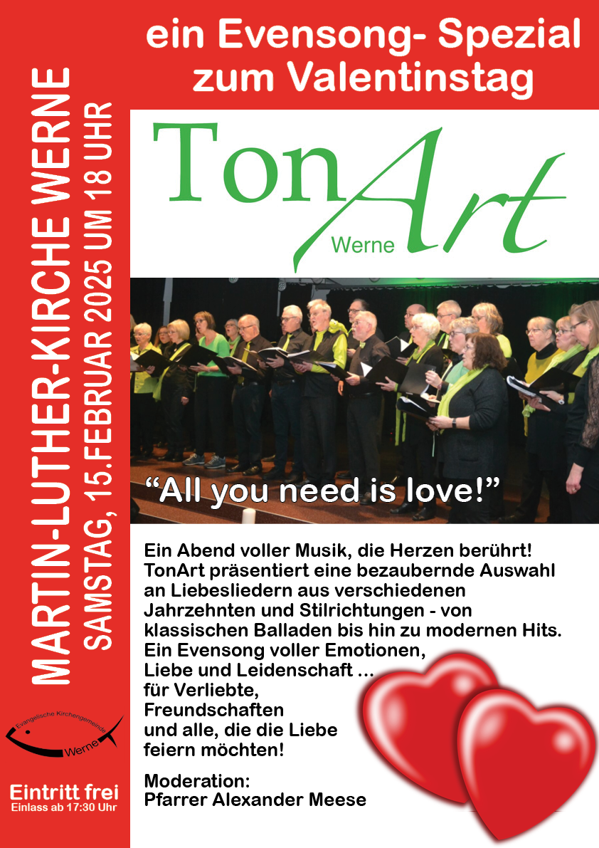 Evensong mit ”TonArt” aus Werne - "Von Pop bis Rock"